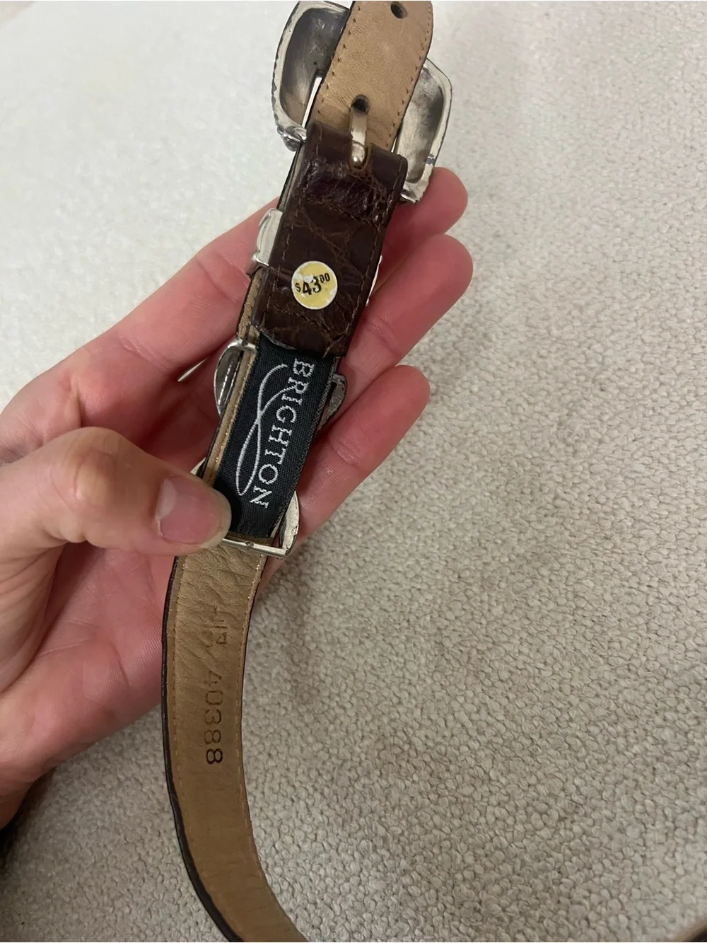 Brighton Women’s Brown Leather Belt with Silver & Gold Accents Western Cowgirl